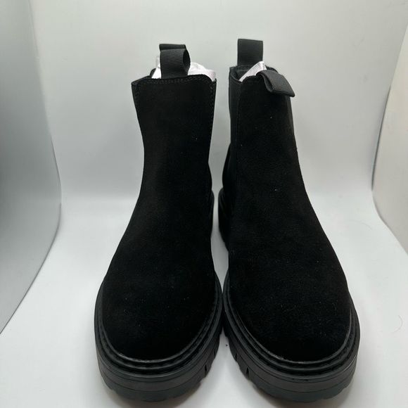 CUSHIONAIRE Women's Genuine Suede Chelsea boot +Memory Foam 7 WIDE BLACK - Picture 2 of 7